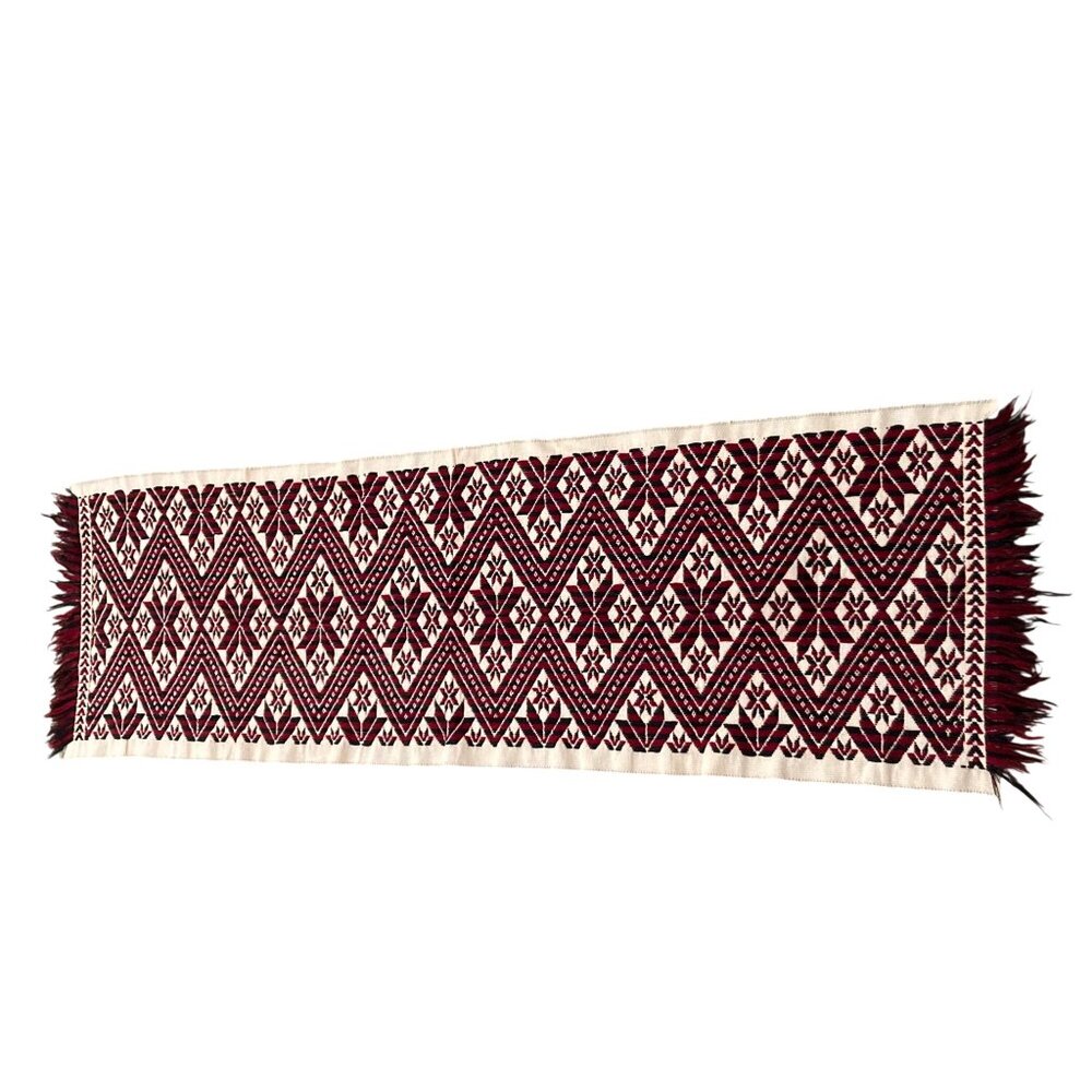 Mazahua Embroidery Table Runner Mexican Folk Art Tapestry